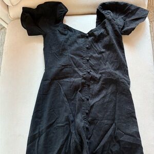Abercrombie & Fitch Black Button Up Mini Dress with Back Tie NWT